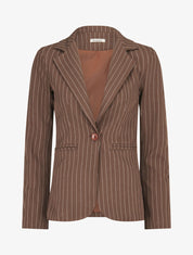 Veste cintrée à fines rayures - Marron - 1