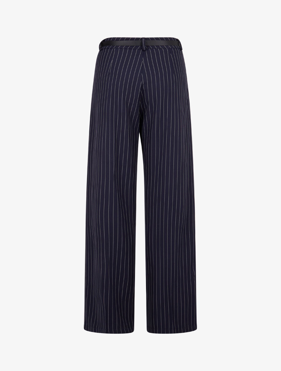 Pantalon de tailleur à fines rayures - Marine - 2