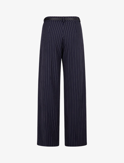 Pantalon de tailleur à fines rayures - Marine - 2