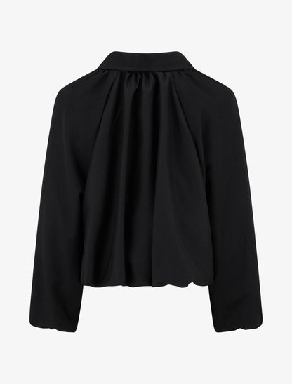 Bomber uni à bords élastiqués - Noir - 2