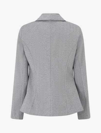 Blazer ouvert en feutrine motif chevron - Gris - 2