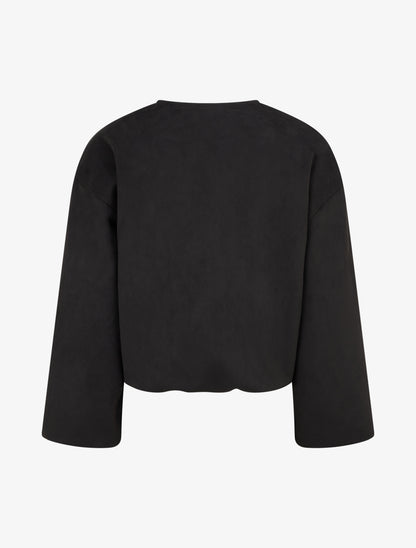 Veste en suédine style bomber coupe oversize - Noir - 2
