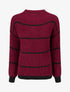 Pull droit à col montant et rayures - Lie de vin - 1
