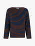 Pull coupe carrée à motif zèbre - Marine - 1