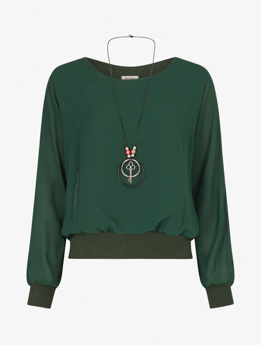 Top uni en voile - Vert sapin - 5