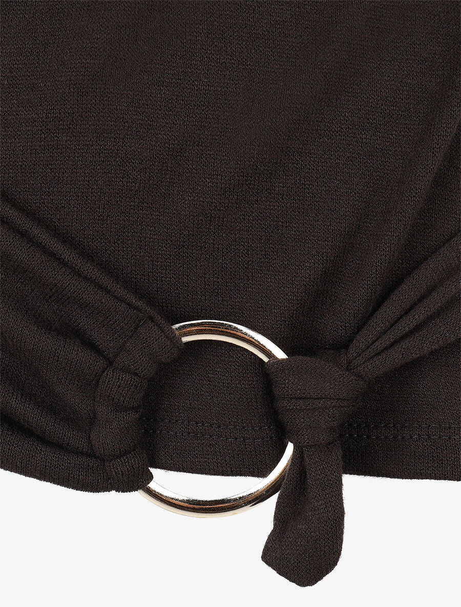 Pull fin avec pans à nouer - Noir - 3