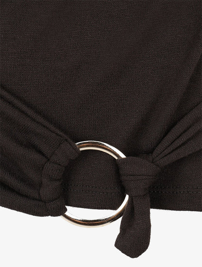 Pull fin avec pans à nouer - Noir - 3