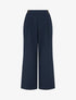 Pantalon ample à taille haute à boutons - Marine - 1