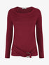 Pull fin avec pans à nouer - Bordeaux - 5