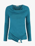 Pull fin avec pans à nouer - Bleu pétrole - 4