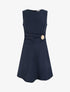 Robe sans manches à empiècement bijou - Marine - 1
