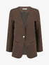 Blazer uni boutonné - Marron - 1