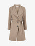 Manteau long boutonné ceinturé à la taille - Beige - 1