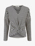Pull dolman rayé et torsadé - Marine - 1