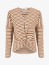 Pull dolman rayé et torsadé - Camel - 4