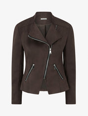 Perfecto-Jacke im Wildlederstil - Braun