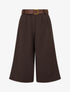 Bermuda ample taille haute - Marron - 1