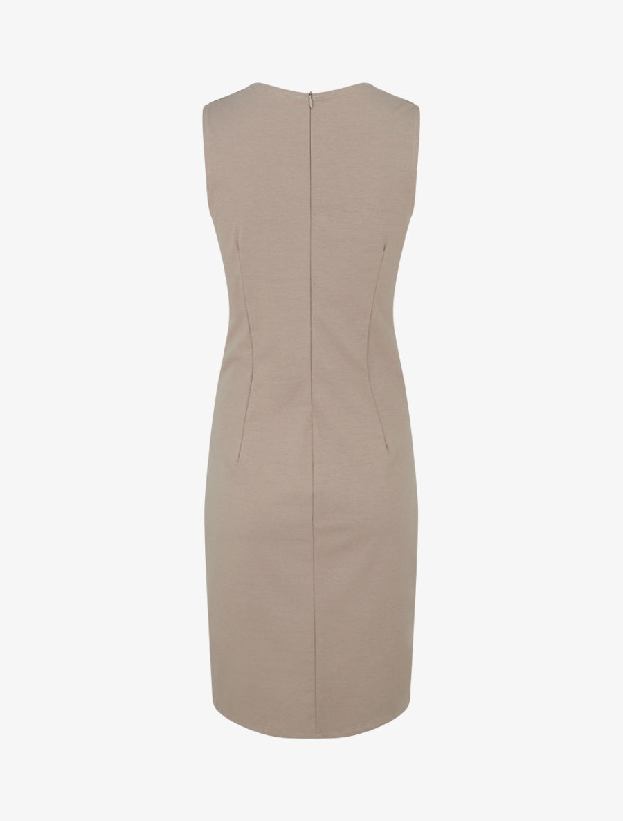 Robe portefeuille sans manches - Taupe - 2