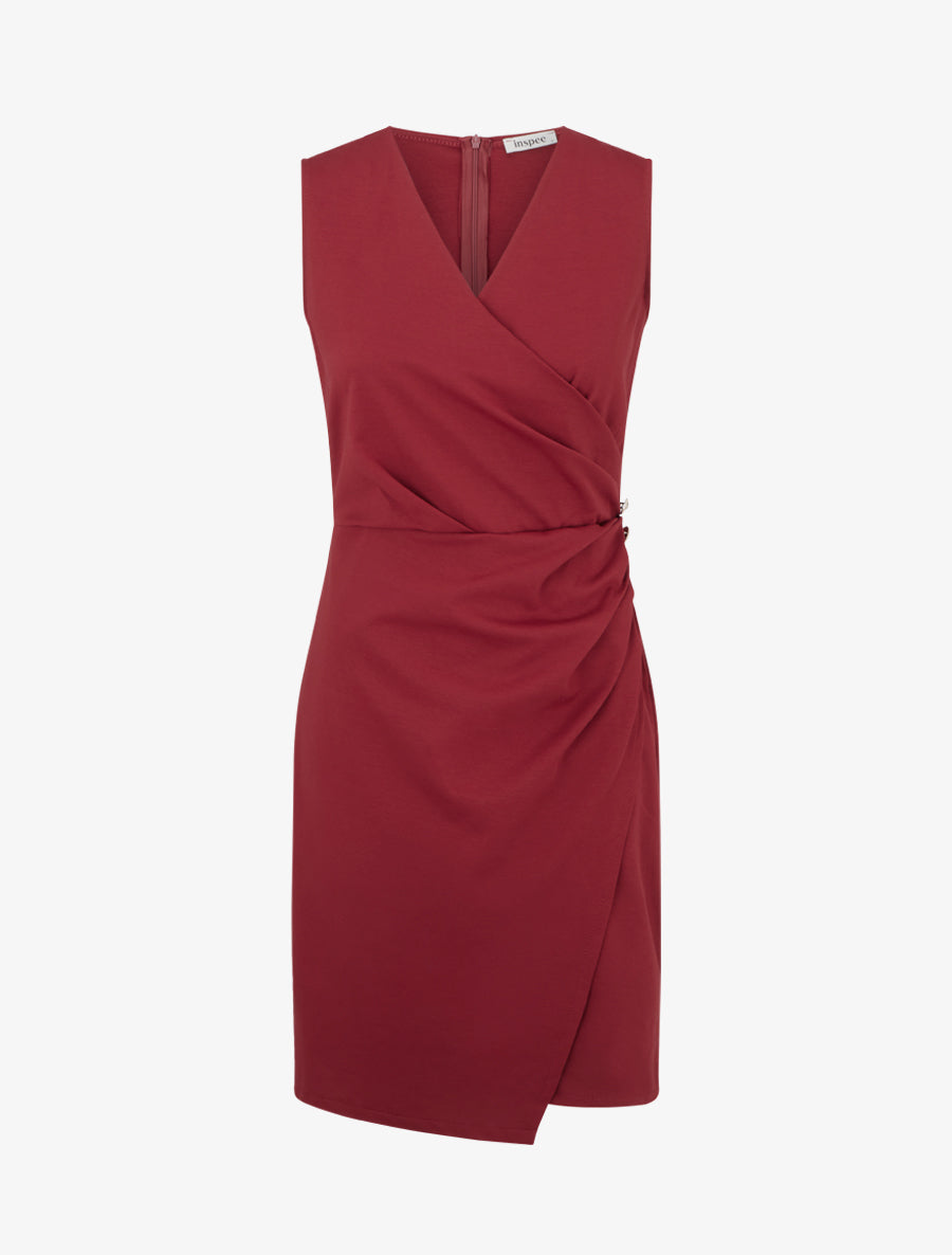 Robe sans manches style portefeuille - Bordeaux - 1