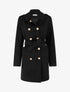 Manteau style officier en laine mélangée - Noir - 1