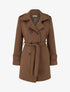 Manteau droit en laine mélangée - Marron - 1