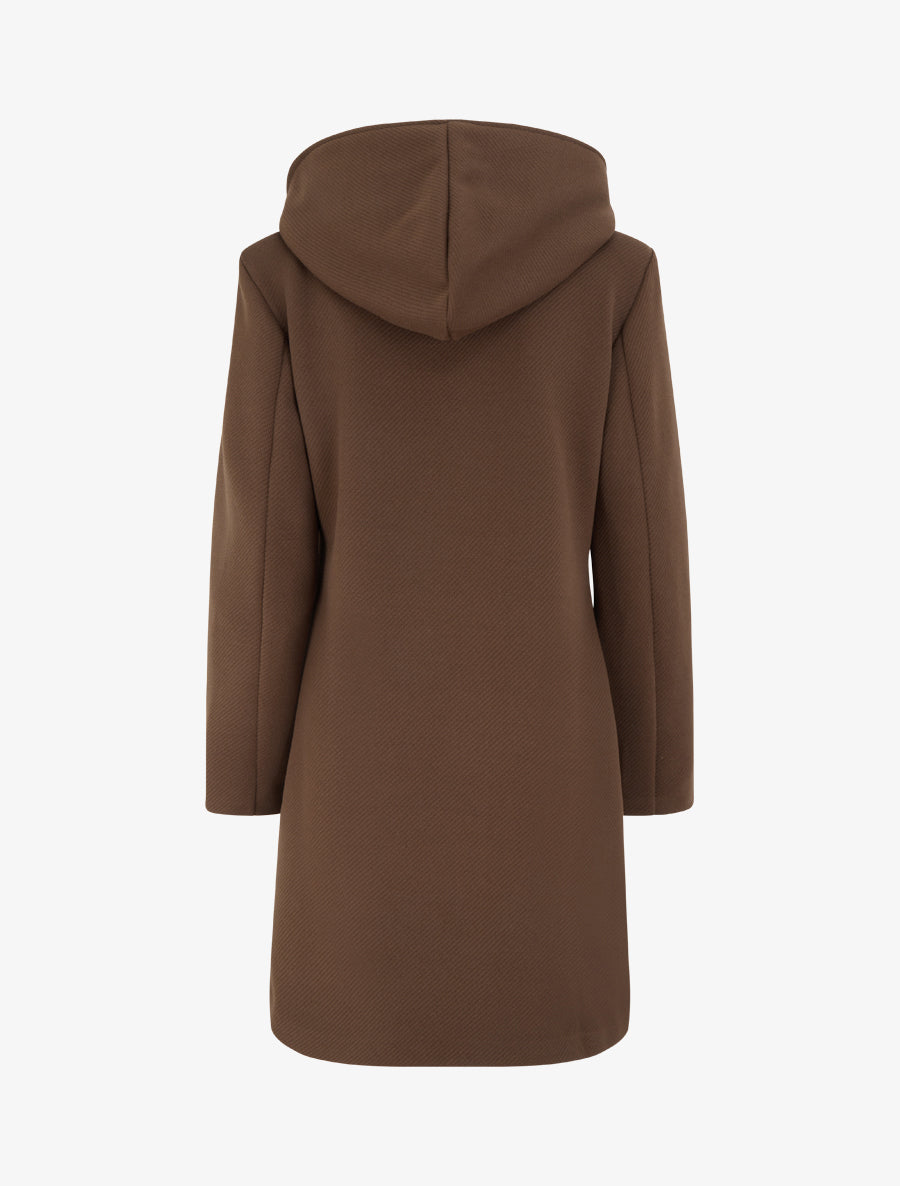 Duffle-coat uni à capuche - Marron - 2