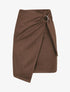 Jupe en suédine style portefeuille - Marron - 5