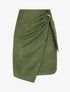Jupe en suédine style portefeuille - Kaki - 5