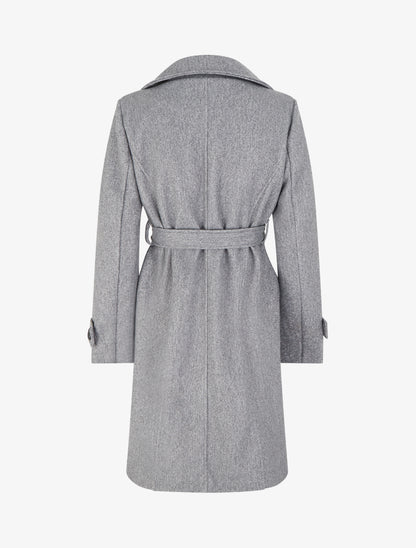 Manteau long croisé basique - Gris clair - 2