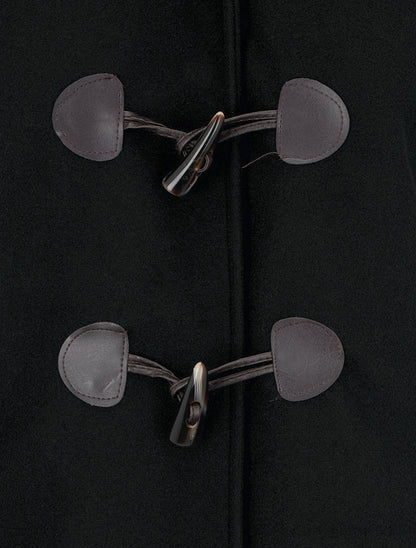 Duffle-coat à attaches contrastantes - Noir - 3