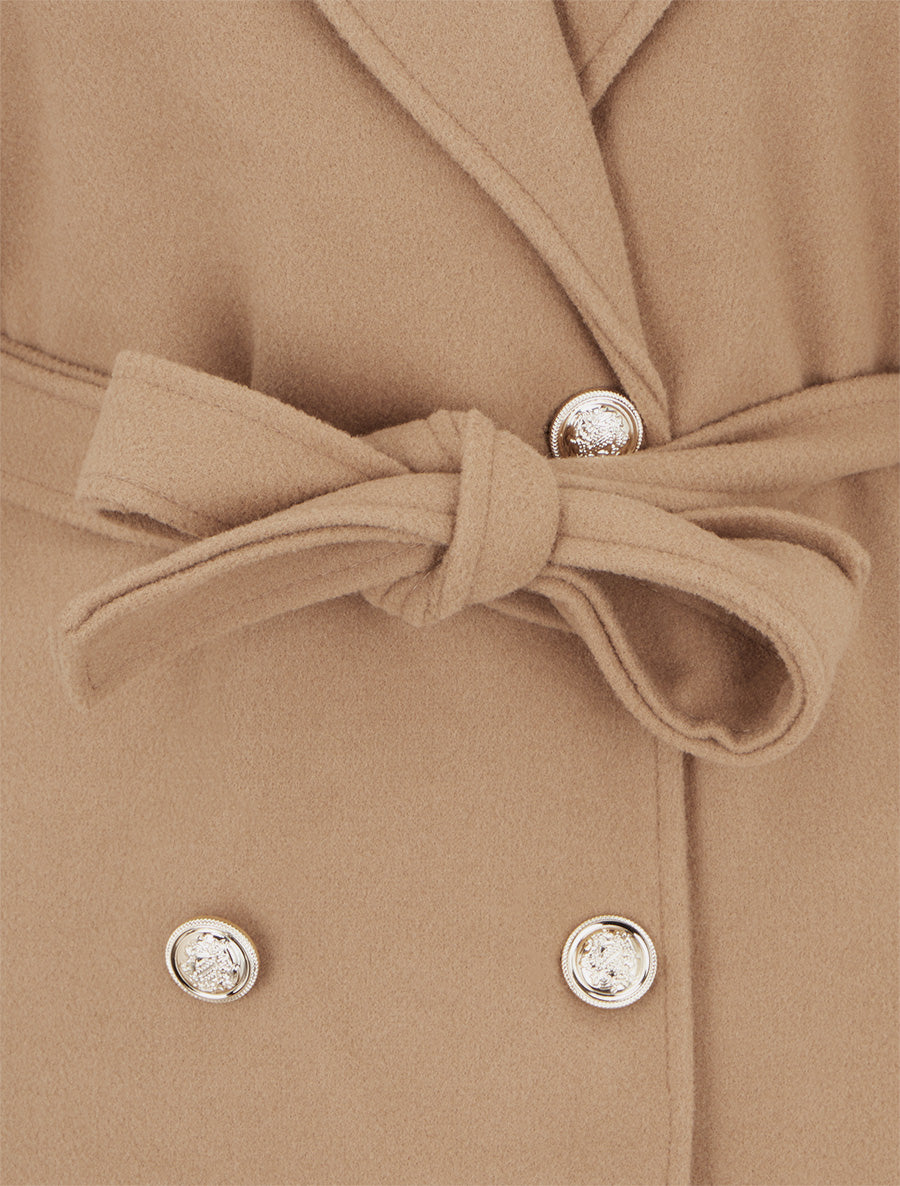 Manteau droit à col cranté - Camel - 3