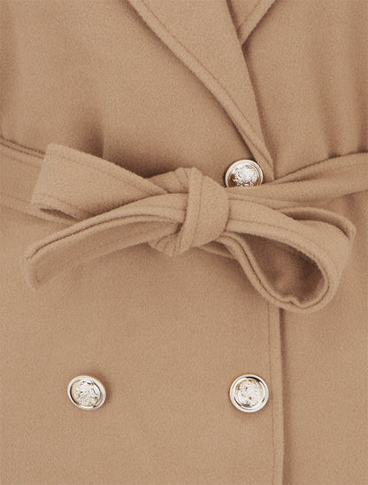 Manteau droit à col cranté - Camel - 3