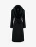 Manteau à col en fourrure synthétique amovible - Noir - 1