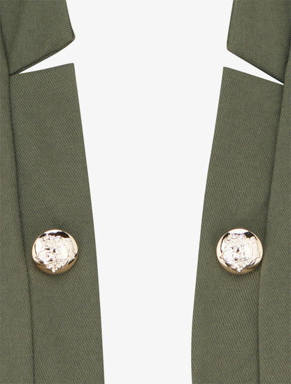 Veste droite ouverte style officier - Kaki - 3