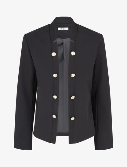 Veste droite ouverte style officier - Noir - 1