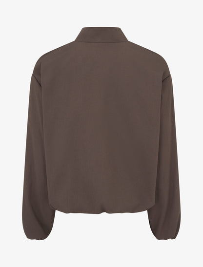 Bomber uni à bords élastiqués - Marron - 2