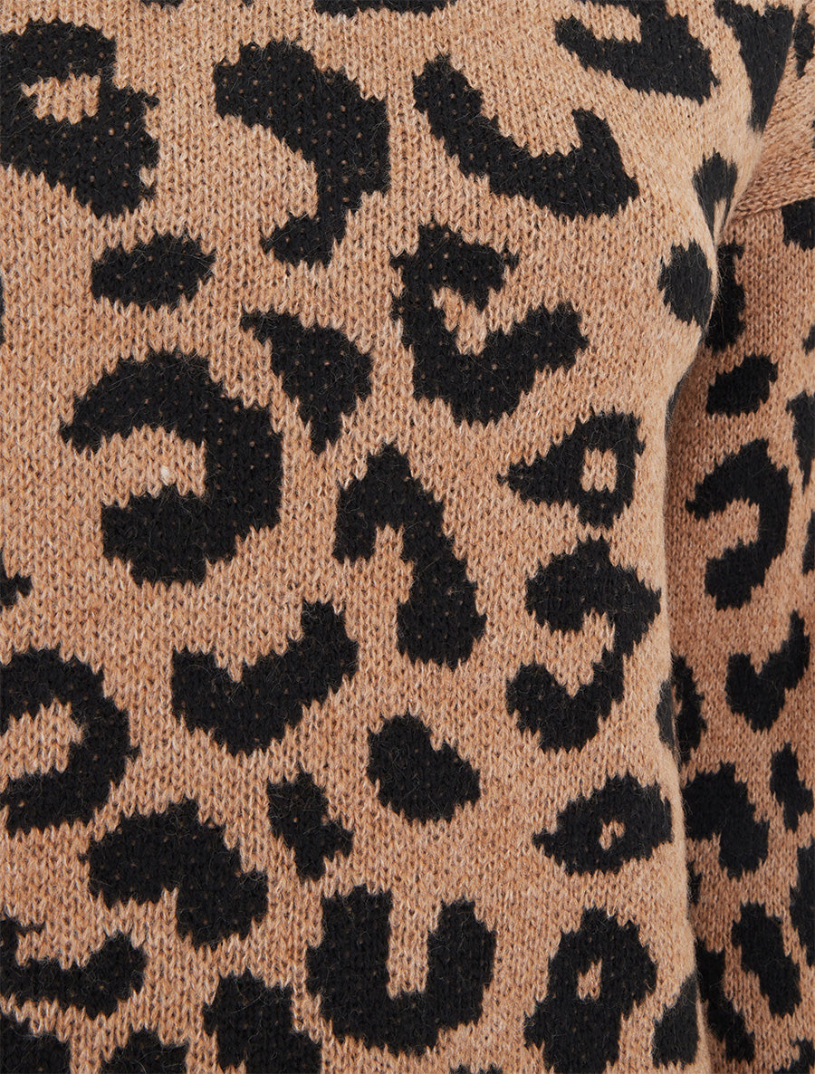 Pull léopard à col montant - Camel - 3