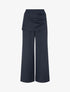 Pantalon ample taille haute et drapé - Marine - 1