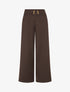 Pantalon élastiqué à boutons décoratifs - Marron - 1
