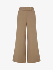Pantalon ample taille haute élastiquée - Camel clair - 1