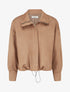 Bomber en suédine à poignets boutonnés - Camel - 1