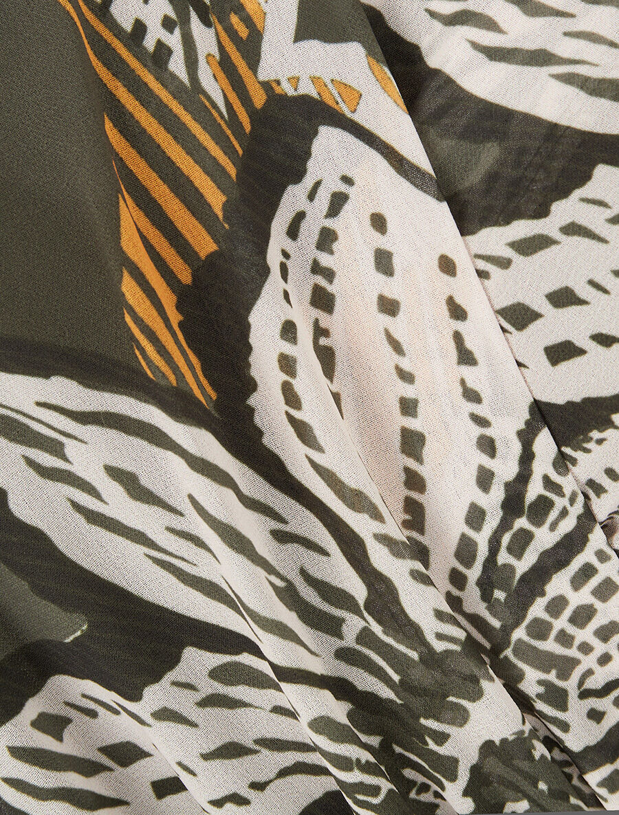 Robe à basque imprimé fleuri - Vert - 3