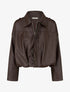 Veste simili ample style bomber - Marron - 1