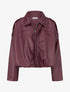 Veste simili ample style bomber - Lie de vin - 1