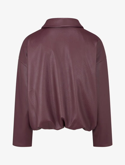 Bomber en simili coupe boule - Lie de vin - 2