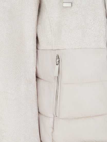 Manteau uni à intérieur fourrure synthétique - Blanc - 3