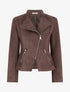 Veste style perfecto en suédine - Chocolat - 1