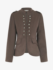 Offiziersstil Jacke aus Wildlederimitat - Hellbraun