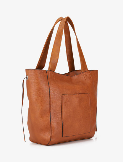 Sac cabas et pochette Julienne - Camel - 3
