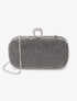 Minaudière à bords arrondis et strass - Noir - 1
